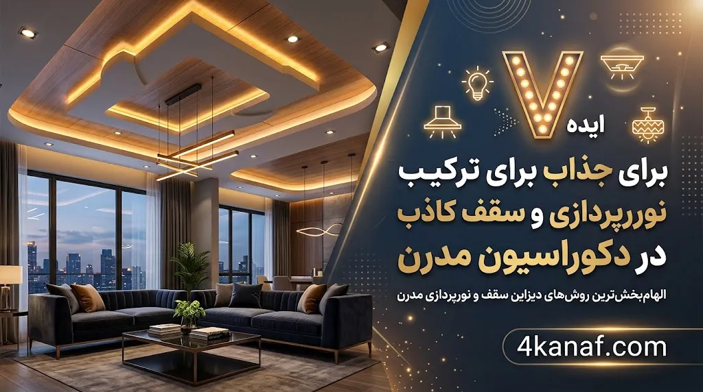 ۷ ایده جذاب برای ترکیب نورپردازی و سقف کاذب در دکوراسیون مدرن
