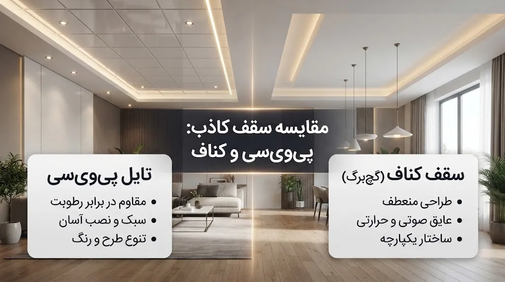 تایل گچی بهتر است یا PVC برای محیط‌های مختلف؟